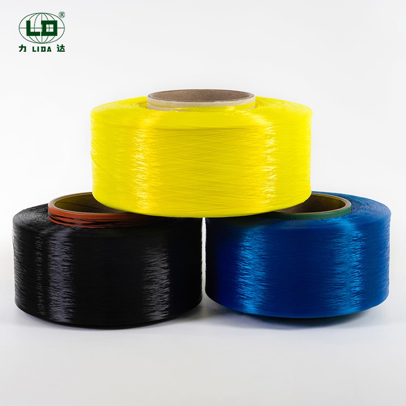 Yakakwira Tenacity Yakaderera Shrinkage Anti UV Polyester Filament Yarn